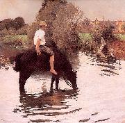 Young Peasant Taking his Horse to the Watering Hole Muenier, Jules-Alexis